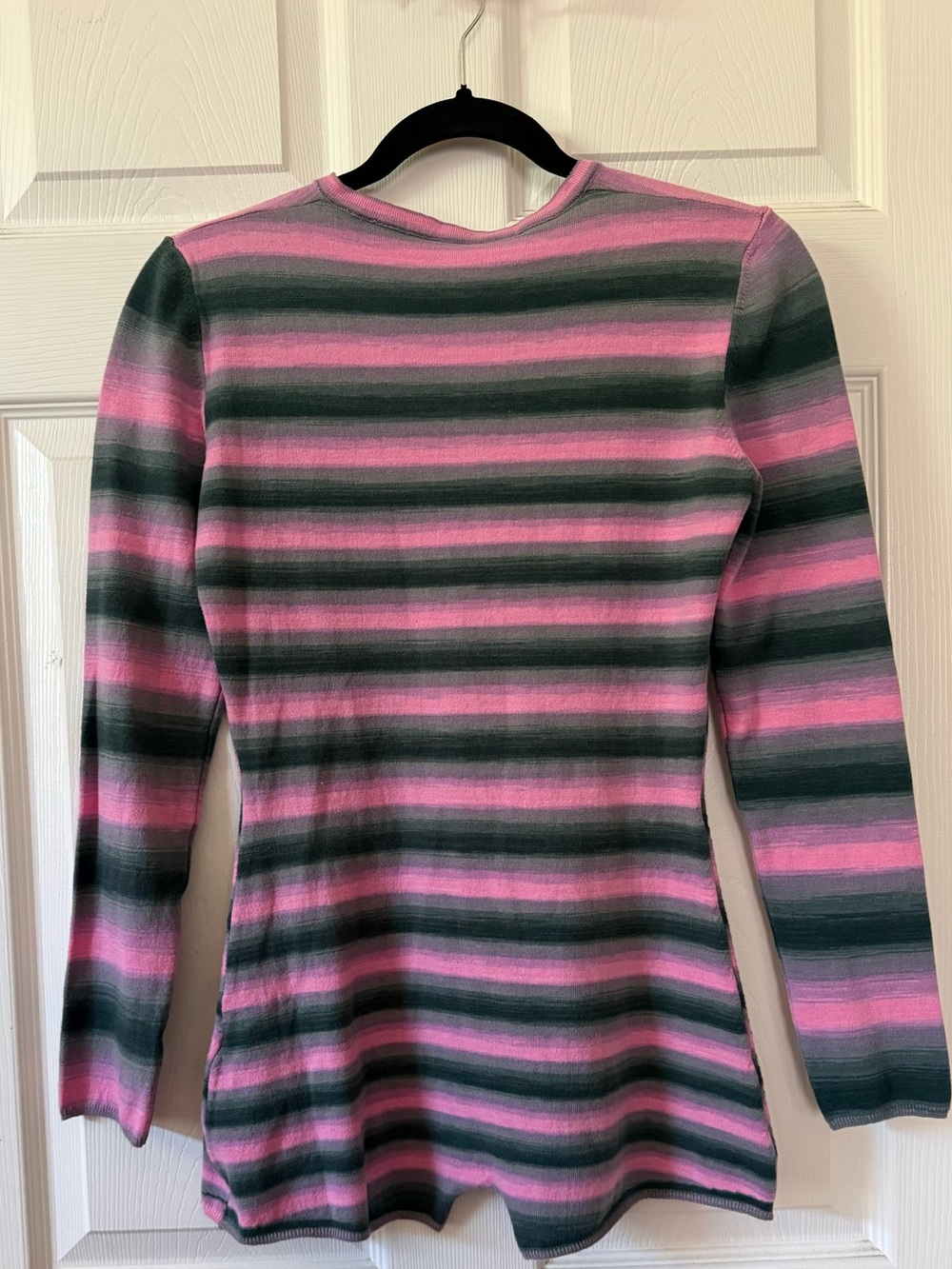 Gimaguas Striped Long-Sleeve Henley Romper in Pink & Gray - Picture 5 of 5